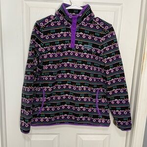 L.L. Bean Mountain Classic Collection Knit Fleece Pullover Aztec Sz S Petite